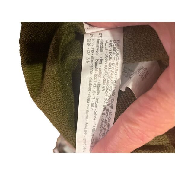 Zara Womens Sweatshirt Ribbed Sleeve Olive/Army Green Small - Picture 10 of 10